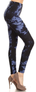 607 Navy and Black Tie Dye LEGGINGS