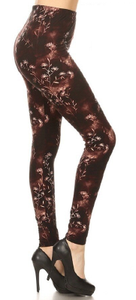 612 Brown Floral LEGGINGS