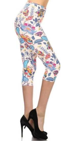 879 Pastel Floral LEGGINGS & CAPRI