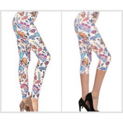 879 Pastel Floral LEGGINGS & CAPRI