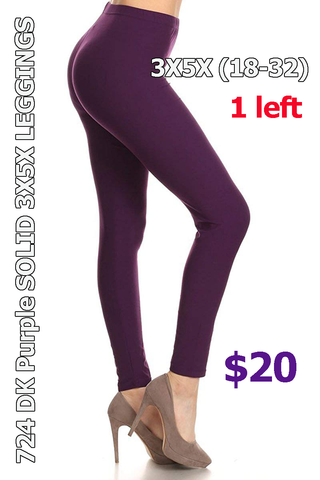 724 DK Purple SOLID 3X5X LEGGINGS