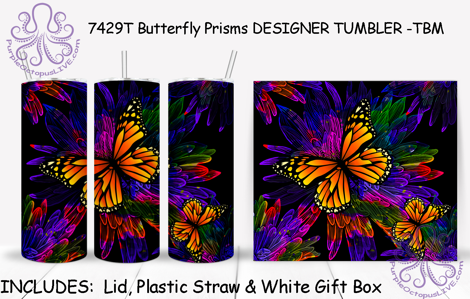 7429T Butterfly Prisms POD DESIGNER TUMBLER - TBM