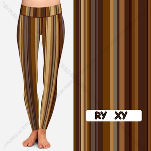 8005 Striped Brown DESIGNER LEGGINGS JV-N24A G