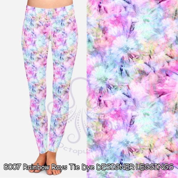 8007 Rainbow Rays Tie Dye DESIGNER LEGGINGS
