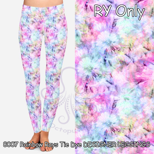 8007 Rainbow Rays Tie Dye DESIGNER LEGGINGS