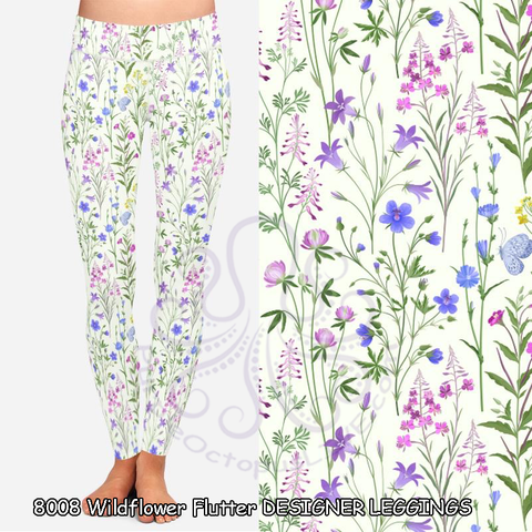 8008 Wildflower Flutter DESIGNER LEGGINGS
