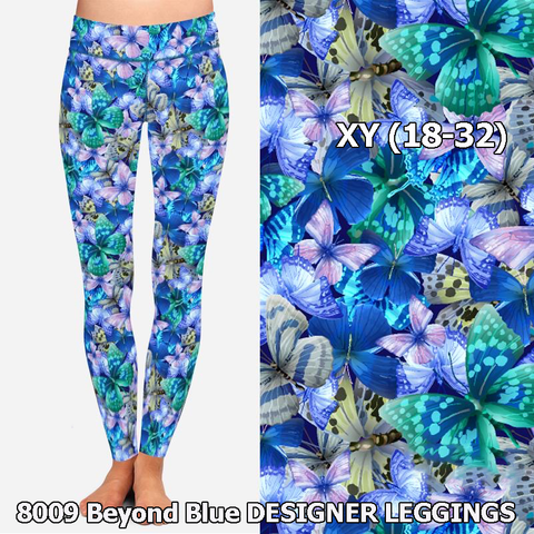 8009 Beyond Blue DESIGNER LEGGINGS