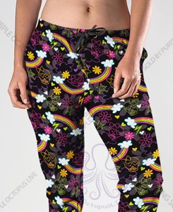 8010cj Rainbows & Pretty Skulls POD CAPRI JOGGERS JV-T4C