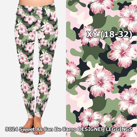 8024 Sweet As Can Be Camo DESIGNER LEGGINGS