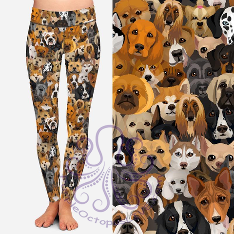 8025 Portrait of Dogs DESIGNER LEGGINGS