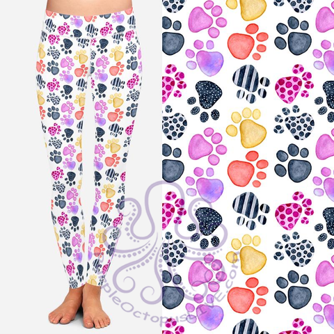 8028 Color My Paws DESIGNER LEGGINGS