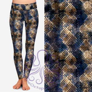 8029 Snakeskin Blues DESIGNER LEGGINGS
