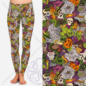 8040 Halloween Collage DESIGNER LEGGINGS JV-F50T