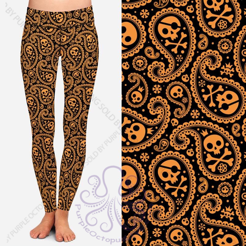 8048 Paisley Skulls POD DESIGNER LEGGINGS JV1-K5B