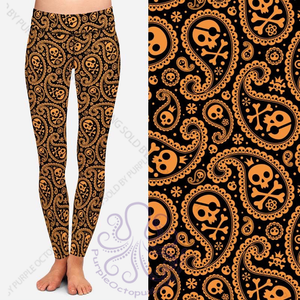 8048 Paisley Skulls POD DESIGNER LEGGINGS JV1-K5B