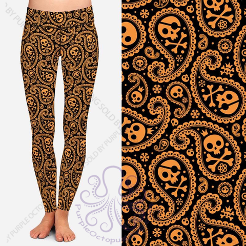 8048 Paisley Skulls POD DESIGNER LEGGINGS JV1-K5B