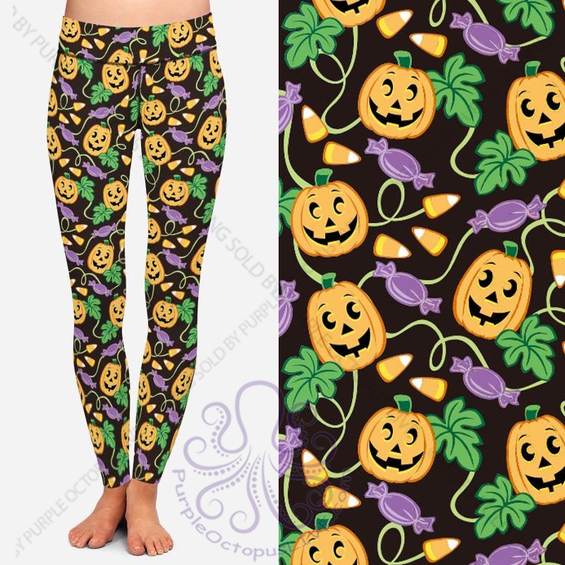 8049 Pumpkin Ivy & Corn POD DESIGNER LEGGINGS JV1-B30