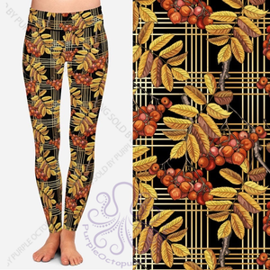 8055 Leaves & Berries w PKTS DESIGNER LEGGINGS JV-HA15 G’