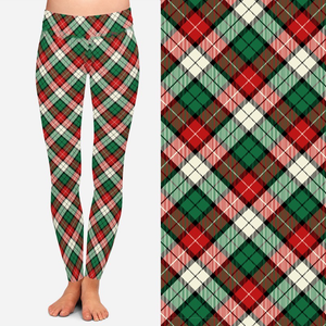 8078 Holiday Plaid DESIGNER LEGGINGS JV-N105C