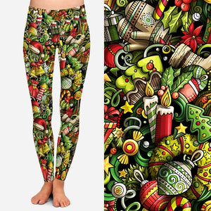 8083 Christmas Collage DESIGNER LEGGINGS JV-L5C