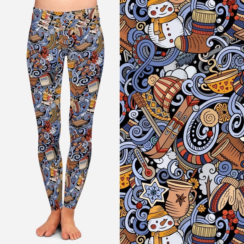 8086 Winter Collage DESIGNER LEGGINGS JV-Q5 DS