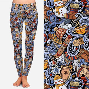 8086 Winter Collage DESIGNER LEGGINGS JV-Q5 DS