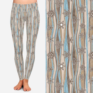 8088 Vertical Snowflakes DESIGNER LEGGINGS JV-N40C