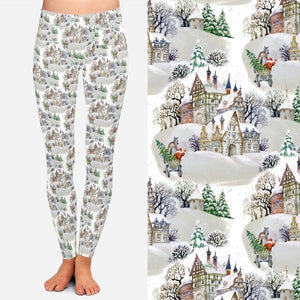 8089 JOHNS Christmas Village DESIGNER LEGGINGS JV-L30C