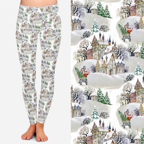 8089 JOHNS Christmas Village DESIGNER LEGGINGS JV-L30C