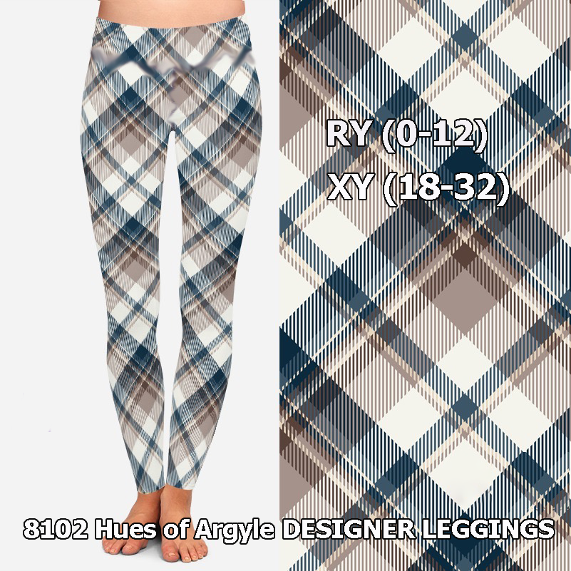 8102 Hues of Argyle DESIGNER LEGGINGS