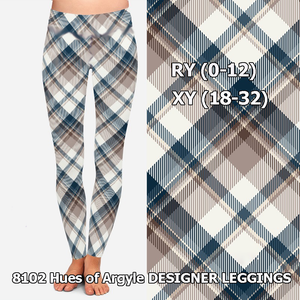 8102 Hues of Argyle DESIGNER LEGGINGS