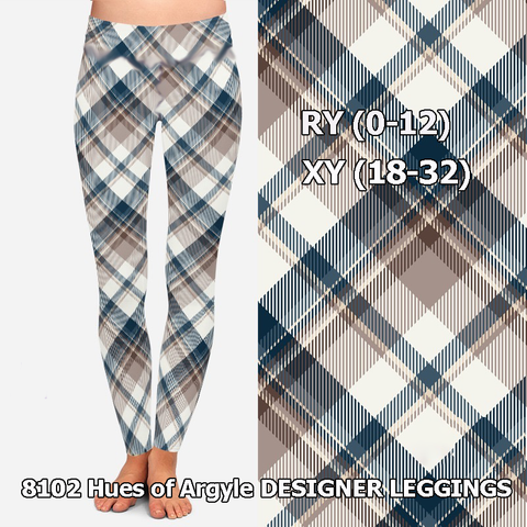 8102 Hues of Argyle DESIGNER LEGGINGS