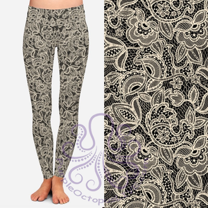 8104 Lace In Bloom DESIGNER LEGGINGS