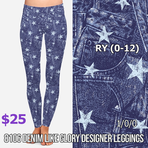 8106 Denim Like Glory DESIGNER LEGGINGS
