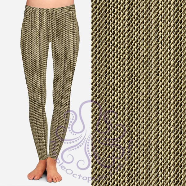 8108 Ecru Weave DESIGNER LEGGINGS