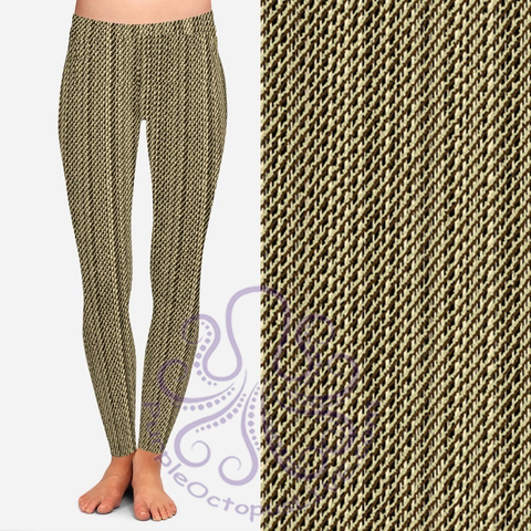 8108 Ecru Weave DESIGNER LEGGINGS