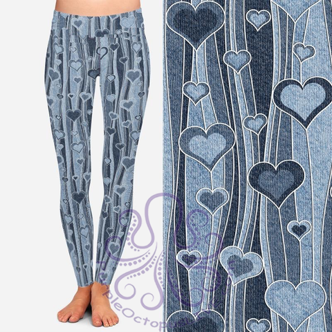 8118 Vertical Hearts POD DESIGNER LEGGINGS JV-B10C