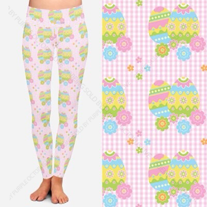 8149 Pink Plaid Easter POD DESIGNER LEGGINGS JV-E35C
