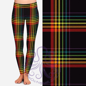 8155 Rainbow Tartan DESIGNER LEGGINGS