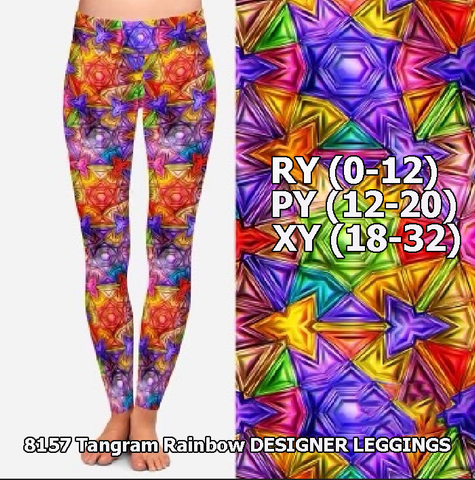 8157 Tangram Rainbow DESIGNER LEGGINGS