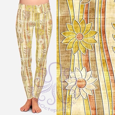 8160 Vertical Daisies DESIGNER LEGGINGS