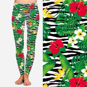 8166 Zebras in Bloom POD DESIGNER LEGGINGS JV-L9C