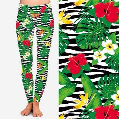 8166 Zebras in Bloom POD DESIGNER LEGGINGS JV-L9C