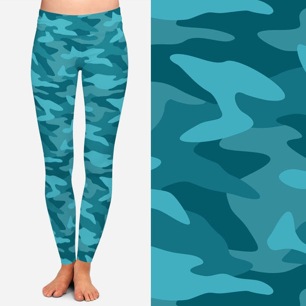 8169 Teal Camo POD DESIGNER LEGGINGS JV-HB4C G