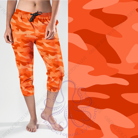 8172cj Our Orange Camo DESIGNER CAPRI JOGGERS BBPO1