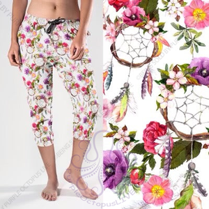 8190cj Floral & Feather Dream Catcher POD CAPRI JOGGERS JV-T6C