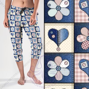 8197cj Posy & Plaid POD CAPRI JOGGERS
