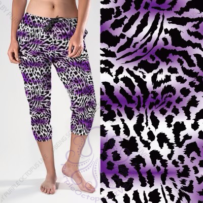 8202cj Cheetah In Purple POD CAPRI JOGGERS
