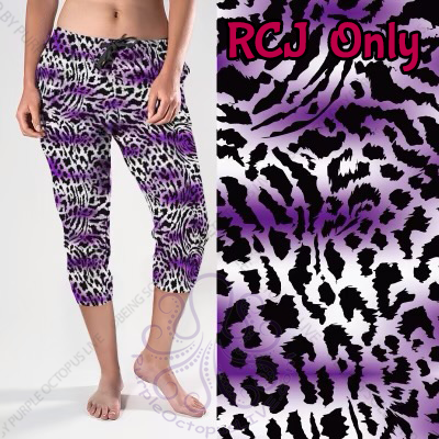 8202cj Cheetah In Purple POD CAPRI JOGGERS