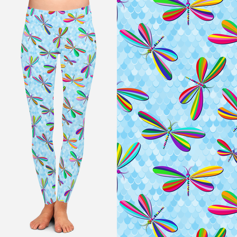 8250 Damsel Flies on Scales POD DESIGNER LEGGINGS JV-HA34C G